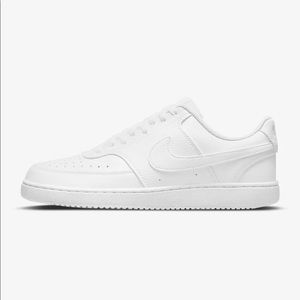 Nike All-White Low Top Leather Sneakers